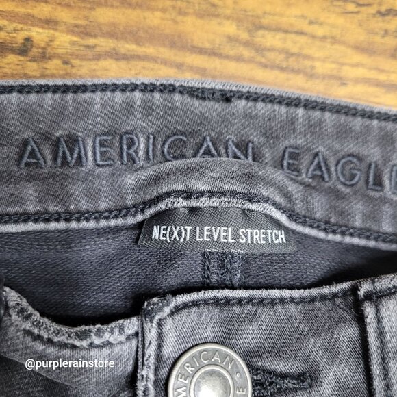 American Eagle Jeans Size 2 S Hi Rise Jegging Next Level Stretch Charcoal Wash - Picture 4 of 13